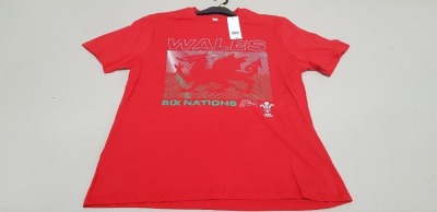 100 X BRAND NEW F&F WALES SIX NATIONS 21 TOPS SIZE LARGE