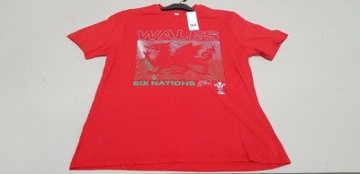 100 X BRAND NEW F&F WALES SIX NATIONS 21 TOPS SIZE LARGE