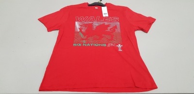 100 X BRAND NEW F&F WALES SIX NATIONS 21 TOPS SIZE LARGE