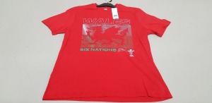 100 X BRAND NEW F&F WALES SIX NATIONS 21 TOPS SIZE LARGE