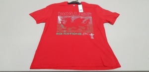 100 X BRAND NEW F&F WALES SIX NATIONS 21 TOPS SIZE SMALL