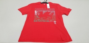 100 X BRAND NEW F&F WALES SIX NATIONS 21 TOPS SIZE SMALL