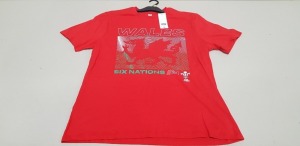 100 X BRAND NEW F&F WALES SIX NATIONS 21 TOPS SIZE XL