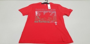 100 X BRAND NEW F&F WALES SIX NATIONS 21 TOPS SIZE XL