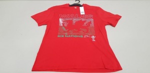 100 X BRAND NEW F&F WALES SIX NATIONS 21 TOPS SIZE XL