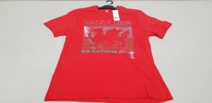 100 X BRAND NEW F&F WALES SIX NATIONS 21 TOPS SIZE XL