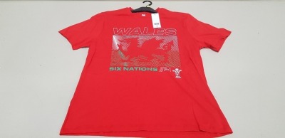 100 X BRAND NEW F&F WALES SIX NATIONS 21 TOPS SIZE XL