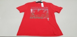 100 X BRAND NEW F&F WALES SIX NATIONS 21 TOPS SIZE XL