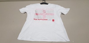 124 X BRAND NEW F&F ENGLAND SIX NATIONS 21 TOPS SIZE LARGE, 2XL AND MEDIUM