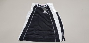 25 X BRAND NEW LONSDALE BLACK PERFORMANCE SLEEVELESS SHIRTS SIZE S