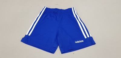 19 X BRAND NEW ADIDAS BLUE 3 STRIPED SHORTS SIZE 7-8 YEARS