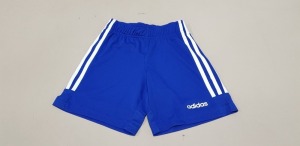 18 X BRAND NEW ADIDAS BLUE 3 STRIPED SHORTS SIZE 7-8 YEARS