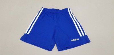 18 X BRAND NEW ADIDAS BLUE 3 STRIPED SHORTS SIZE 7-8 YEARS