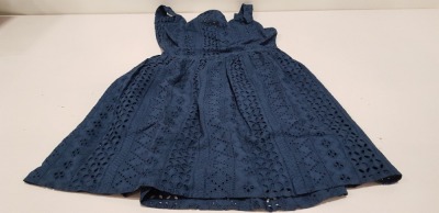 12 X BRAND NEW JACK WILLS NAVY LACY FIT FLARE DRESS WITH OPEN BACK UK SIZE 6