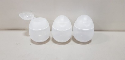 10,000 X EGG SHAPED CLIP TOP VENDING CONTAINERS / SPICE & CONDIMENT DISPENSERS 65MM X 46MM DIA IN 4 LARGE CARTONS (2,500 PER CTN)