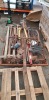 MISC LOT CONTAINING PROP SHAFTS , METAL BEAMS , TRAILOR AXLES , SUPPORT STANDS ETC