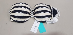 12 X BRAND NEW SEAFOLLY AUSTRALIA BLACK AND WHITE BIKINI TOPS - RRP $109.95PP - PICK LOOSE