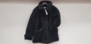 10 X BRAND NEW TOPSHOP WOMENS BOURNE FAUX SHEARLING JACKET IN BLACK - IN 2 BOXES RRP £59.00 PP