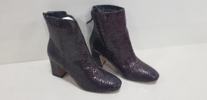 20 X BRAND NEW TOPSHOP BURGUNDY BELIZE BLOCK HEELED BOOTS IN VARIOUS SIZES - PICK LOOSE