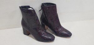 20 X BRAND NEW TOPSHOP BURGUNDY BELIZE BLOCK HEELED BOOTS IN VARIOUS SIZES - PICK LOOSE