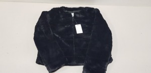 30 X BRAND NEW JACQUELINE DE YONG BLACK FAUX FUR JACKET IN M