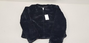 28 X BRAND NEW JACQUELINE DE YONG BLACK FAUX FUR JACKET IN XS