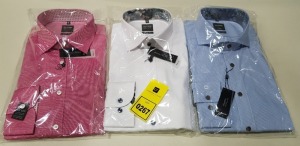 20 X BRAND NEW MENS DESIGNER BUTTONED SHIRTS IN VARIOUS STYLES AND SIZES IE OLYMP