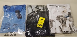 18 X BRAND NEW MENS DESIGNER T SHIRTS IN VARIOUS STYLES AND SIZES IE OLYMP