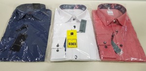 20 X BRAND NEW MENS DESIGNER BUTTONED SHIRTS IN VARIOUS STYLES AND SIZES IE OLYMP AND ETERNA