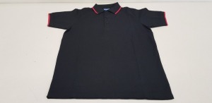 50 X BRAND NEW PAPINI BLACK AND RED POLO SHIRTS SIZE M