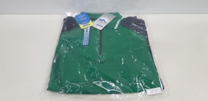 50 X BRAND NEW PAPINI PINE AND WHITE / NAVY QUARTER ZIP POLO SHIRTS SIZE XL