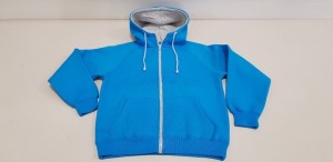 20 X BRAND NEW PAPINI ZIP UP HOODED JUMPER IN CYAN AND GREY MARL SIZE S