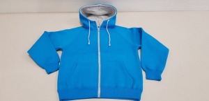 19 X BRAND NEW PAPINI ZIP UP HOODED JUMPER IN CYAN AND GREY MARL SIZE XL, 2XL AND 3XL