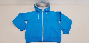 20 X BRAND NEW PAPINI ZIP UP HOODED JUMPER IN CYAN AND GREY MARL SIZE 3XL