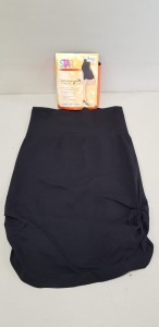 21 X BRAND NEW SPANX BACKDROP BLACK TOUT & ABOUT SHAPING SKIRTS SIZE MEDIUM RRP $48.00 (TOTAL RRP $1008.00)