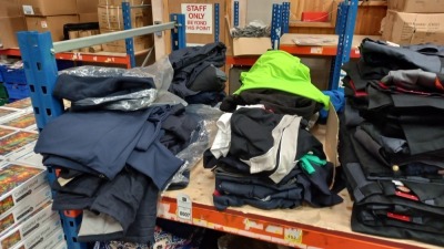 40 PIECE MIXED WORK CLOTHING LOT CONTAINING JACKETS, SHIRTS AND PANTS ETC (PLEASE NOTE SOME ITEMS MAY HAVE EMBROIDED LOGOS ON)