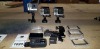 3 X HERO 4 GO PROS, A SELECTION OF SPARE EXTENSIONS / PARTS & A GO PRO REMOTE CONTROL