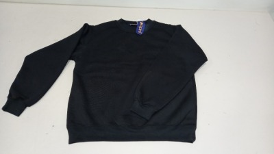 25 X BRAND NEW PAPINI SWEATSHIRT JUMPER IN ALL BLACK IN SIZE ( UK XS)