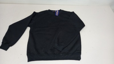 17 X BRAND NEW PAPINI SWEATSHIRT JUMPER IN ALL BLACK IN SIZE ( UK XS)