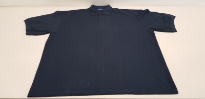 21 X BRAND NEW PAPINI NAVY POLO SHIRTS IN SIZE 1-XS, 1-XXL AND 19-4XL