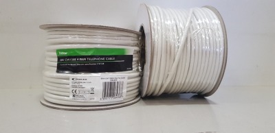 20 X BRAND NEW TRISTAR 50M 4 PAIR TELEPHONE CABLE - IN 5 BOXES