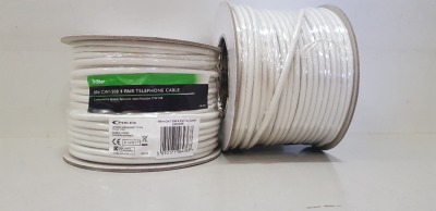 20 X BRAND NEW TRISTAR 50M 4 PAIR TELEPHONE CABLE - IN 5 BOXES