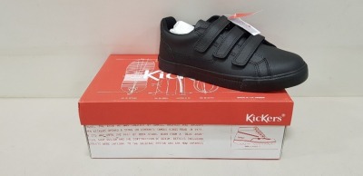 5 X BRAND NEW KICKERS KIDS TOVNI TRIP LEATHER YU BLACK SHOES EUR SIZE 38 (SIZE 5 OLDER)