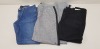 35 x BRAND NEW MIXED JEANS LOT CONTAINING RIVER ISLAND BLACK DENIM JEANS RIVER ISLAND BLUE DENIM JEANS, RIVER ISLAND CHECKED TROUSERS AND RIVER ISLAND CREAM TROUSERS ETC