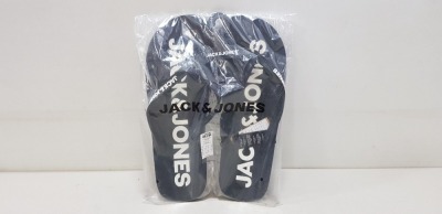 19 X BRAND NEW JACK AND JONES FLIP FLOPS IN BLACK UK SIZE 12/13