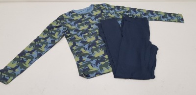 35 PIECE MIXED PJYAMA LOT CONTAINING NAME IT CAMOFLAUGE PYJAMA SETS AND 2 PACK OF WHITE TANK TOPS AGE 7-8 YEARS AND 9-10 YEARS