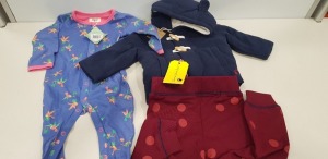 20 PIECE MIXED KIDS CLOTHING LOT CONTAINING JOULES GREEN COAT, JOULES NAVY FLEECE, WHERES THAT BEAR PANTS AND NOD HUMMINBAGS ETC