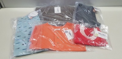 40 PIECE MIXED HAPPYOLOGY CLOTHING LOT CONTAINING ADAIR RUBY RED TOP, OKRA COATS, CHARCOAL GREY LEGGINGS AND KNITTED TOPS ETC