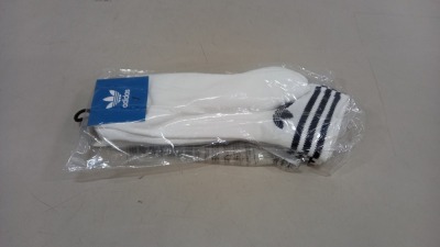 30 X BRAND NEW ADIDAS (PACK OF 3) TREFOIL ANKLE SOCKS IN WHITE