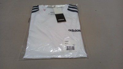 19 X BRAND NEW ADIDAS WHITE/BLACK T-SHIRT 10 X 15-16yrs 9 X 13-14yrs